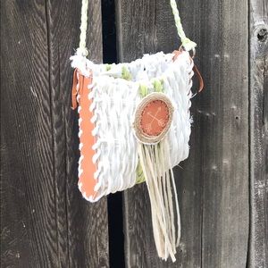 One of a kind repurposed baling twine bag